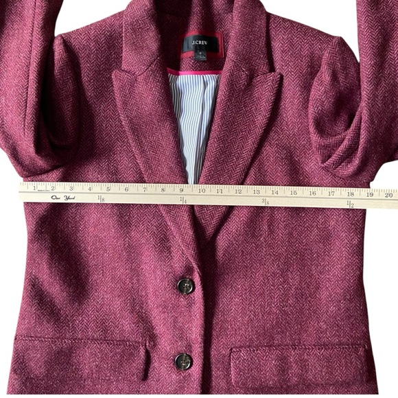 J. Crew Boyfriend blazer in burgundy herringbone English wool NWOT 8 - Picture 10 of 14
